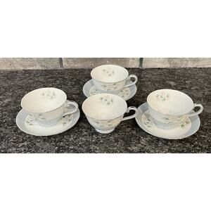 4 Vtg Sheraton Cups & 3 Saucers Harmony House Fine China Sears #3250